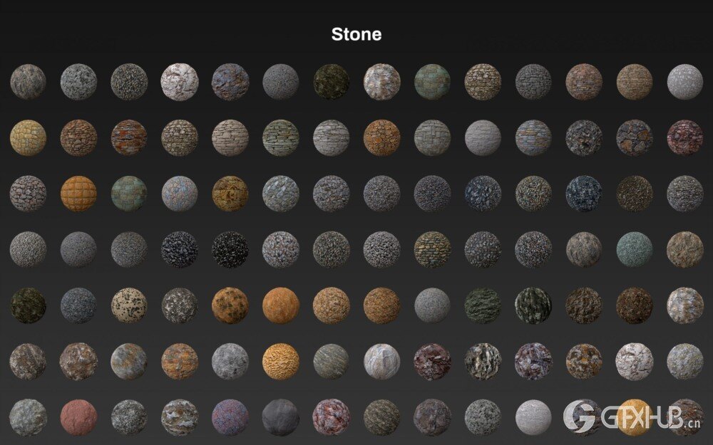 适用于 C4D 的 Arnold 石材材质预设 Arnold Stone Materials Pack for C4D