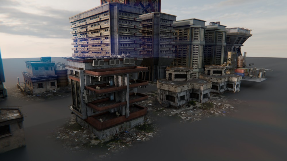 Blender 废弃破旧建筑资产3D模型 Artstation – Derelict Browser