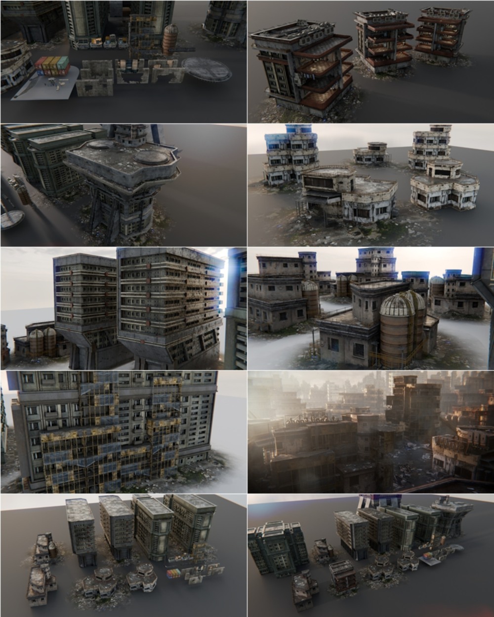 Blender 废弃破旧建筑资产3D模型 Artstation – Derelict Browser