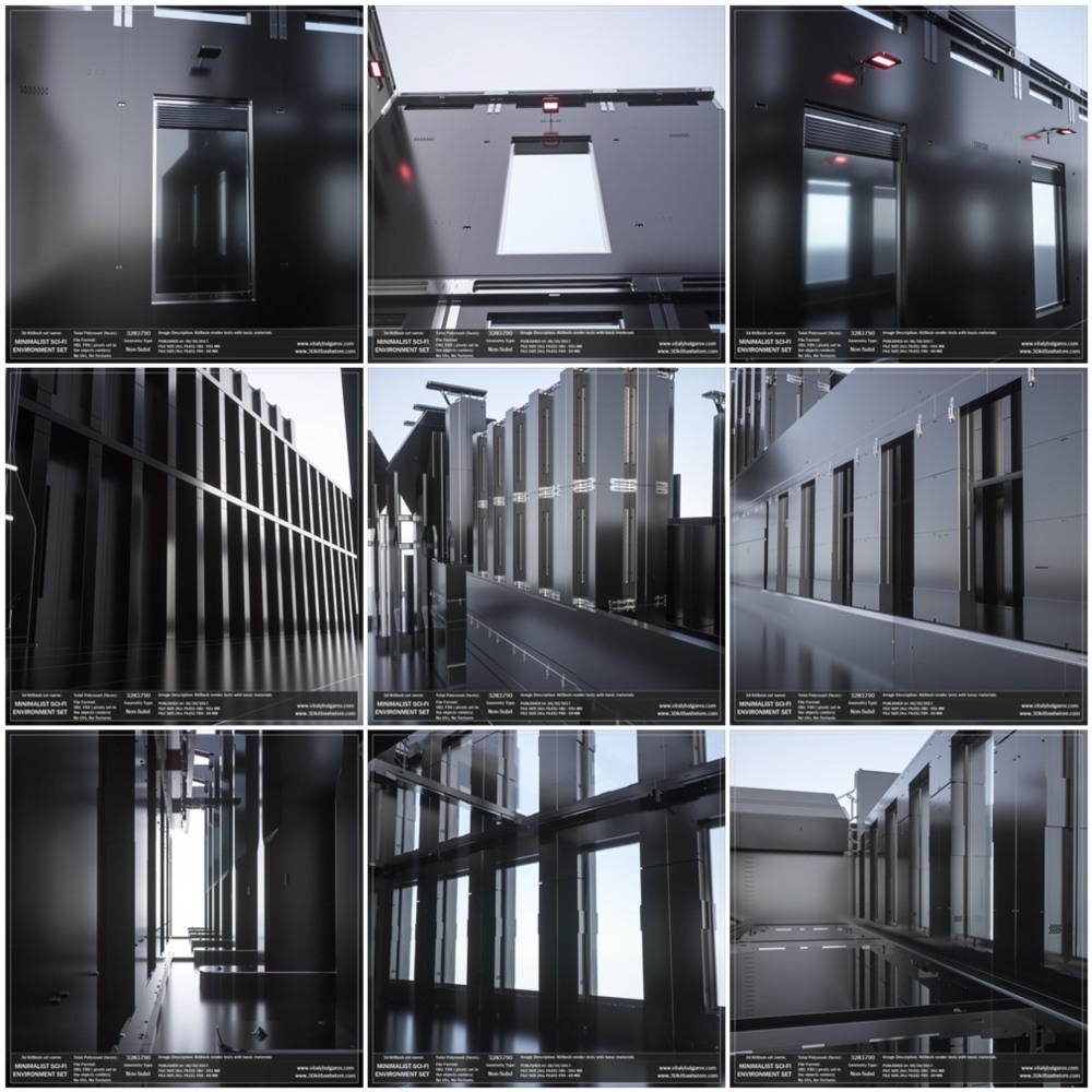 极简主义科幻环境和家具3D模型套装 MINIMALIST Sci-Fi Environment Set
