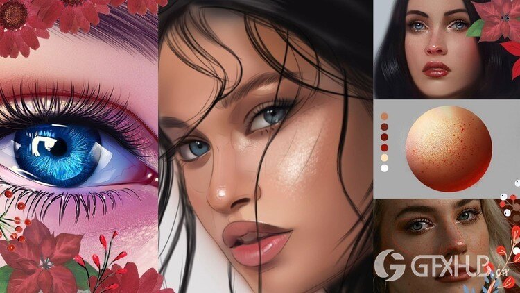 数字插画：写实女性肖像大师班 Digital Illustration Realistic Female Portraits Masterclass
