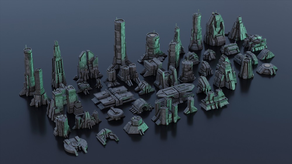 科幻野兽派建筑和10艘宇宙飞船 Artstation - Sci-Fi Brutalist