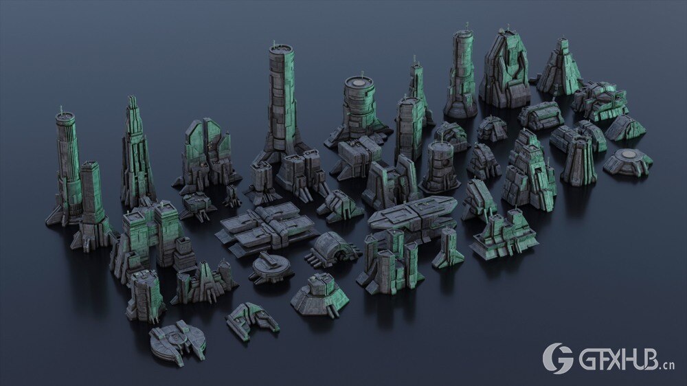 科幻野兽派建筑和10艘宇宙飞船 Artstation - Sci-Fi Brutalist