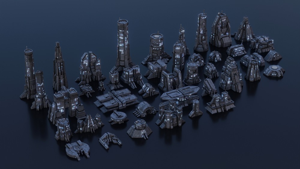 科幻野兽派建筑和10艘宇宙飞船 Artstation - Sci-Fi Brutalist