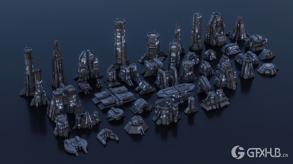 科幻野兽派建筑和10艘宇宙飞船 Artstation - Sci-Fi Brutalist