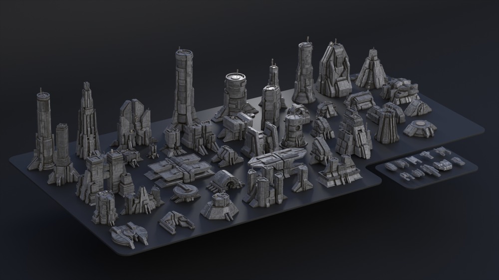 科幻野兽派建筑和10艘宇宙飞船 Artstation - Sci-Fi Brutalist