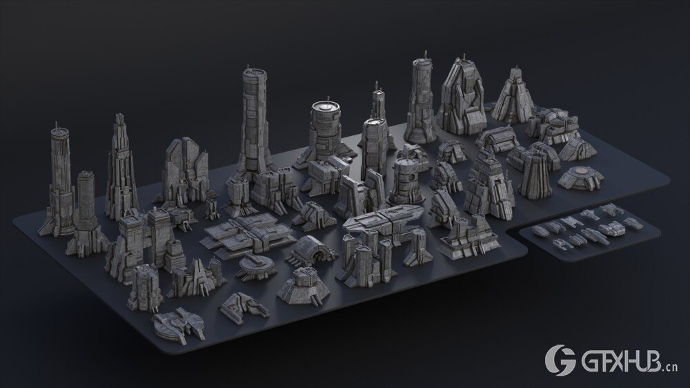 科幻野兽派建筑和10艘宇宙飞船 Artstation - Sci-Fi Brutalist