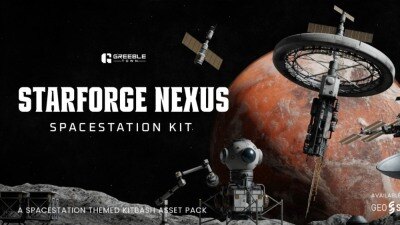 Blender 太空外星科幻空间站基地3D模型