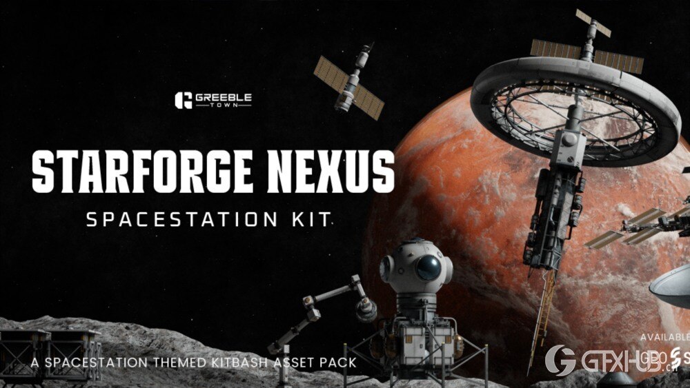 Blender 太空外星科幻空间站基地3D模型