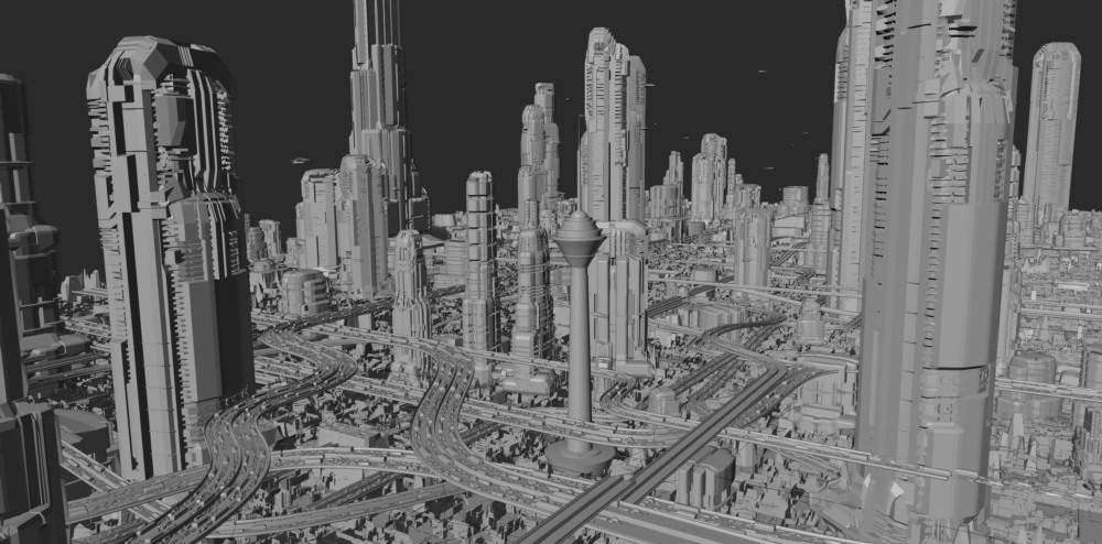 德黑兰2072未来城市科幻建筑 Blender 3D 模型资产