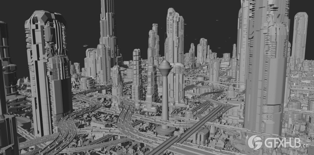 德黑兰2072未来城市科幻建筑 Blender 3D 模型资产