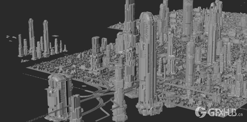 德黑兰2072未来城市科幻建筑 Blender 3D 模型资产