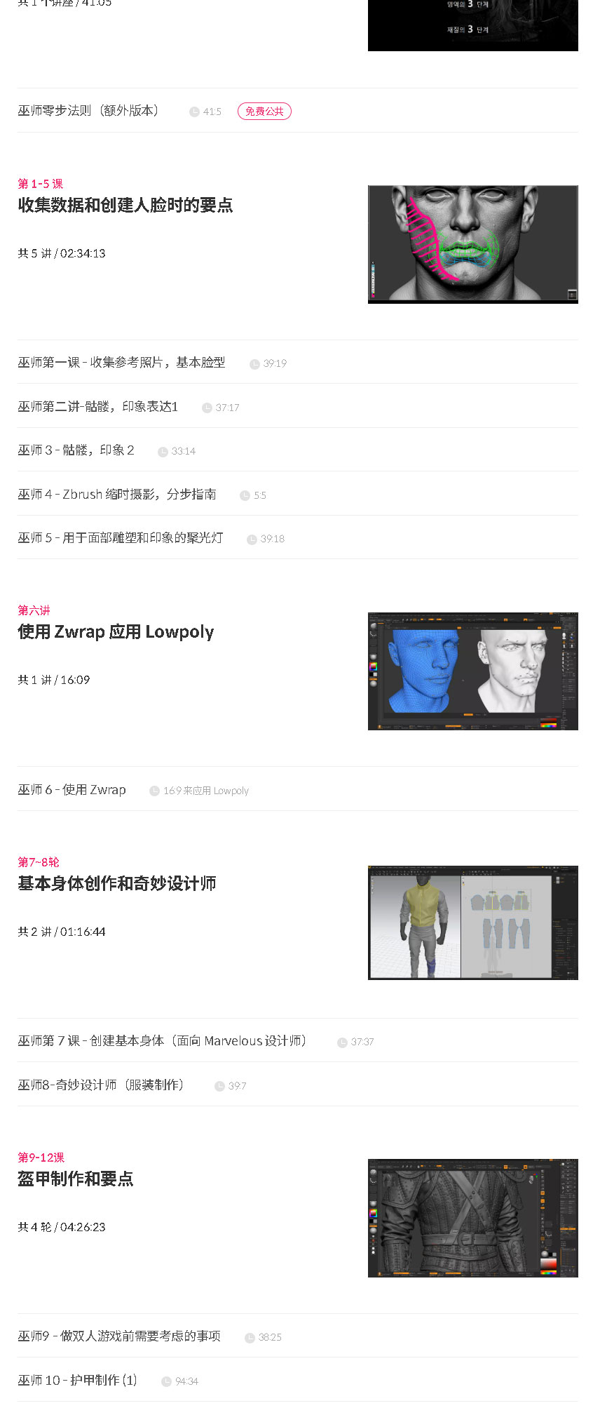 【中文字幕】ZBrush 全流程创建超写实角色巫师 3D 游戏人物建模雕刻教程