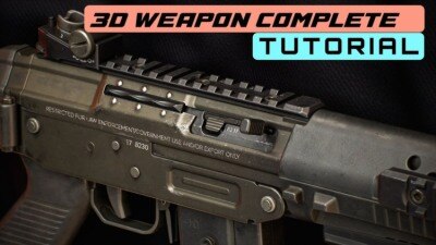 高多边形终极武器 3D 建模渲染全流程教程 Ultimate 3D Weapon Tutorial for Portfolio