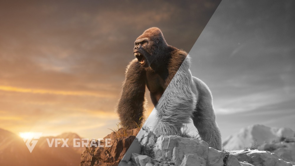 Blender 大猩猩动画绑定3D模型 Silverback Gorilla Vfx Grace