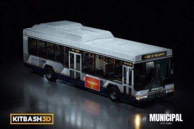 城市公交 3D 模型 KitBash3d – City Bus 3d Model