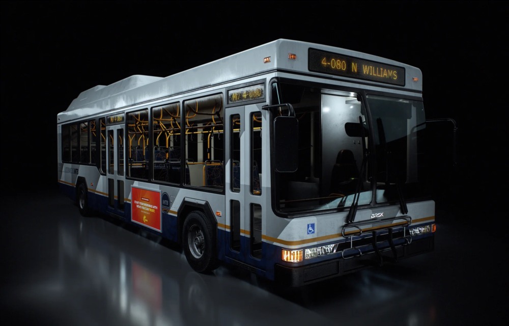 城市公交 3D 模型 KitBash3d – City Bus 3d Model