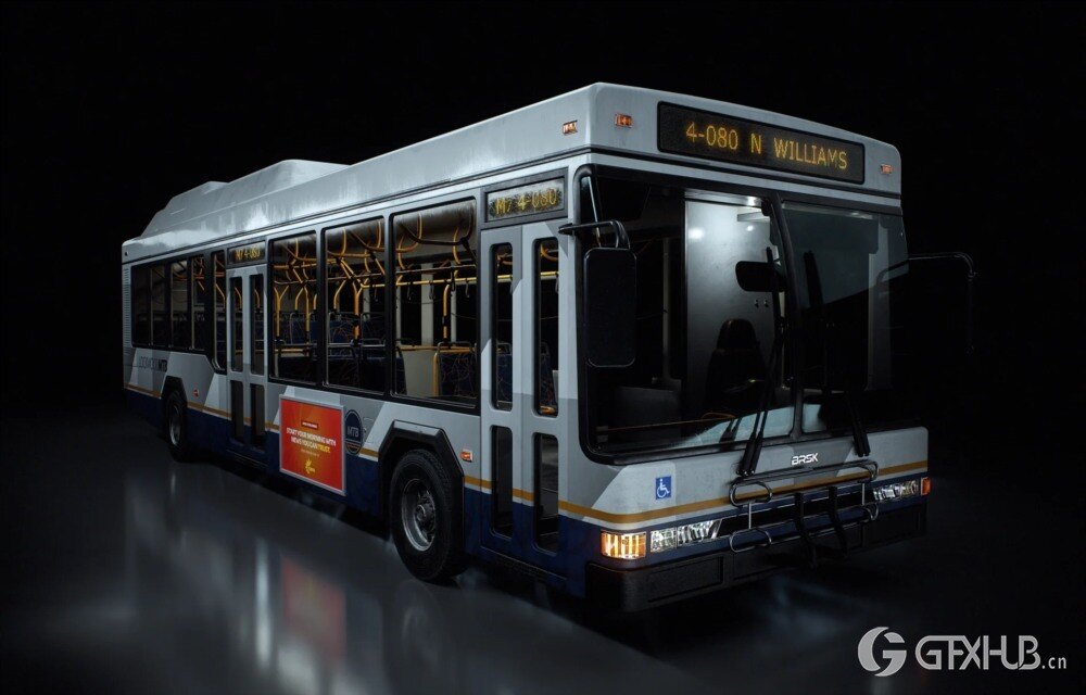 城市公交 3D 模型 KitBash3d – City Bus 3d Model