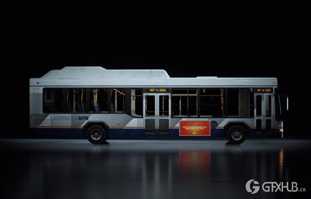 城市公交 3D 模型 KitBash3d – City Bus 3d Model