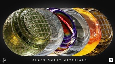 30 种高细节和完全可定制玻璃智能材质 Glass Smart Materials for Substance 3D Painter