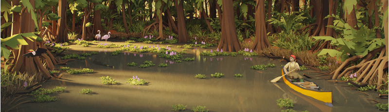 Blender 低多边形卡通自然植物花朵树木冰川 3D 模型资产预设