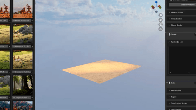 Blender 低多边形卡通自然植物花朵树木冰川 3D 模型资产预设