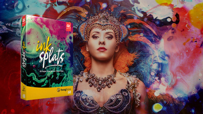 50个彩色水墨滴落飞溅散开特效合成动画4K视频素材 BusyBoxx – V68 Ink Splats