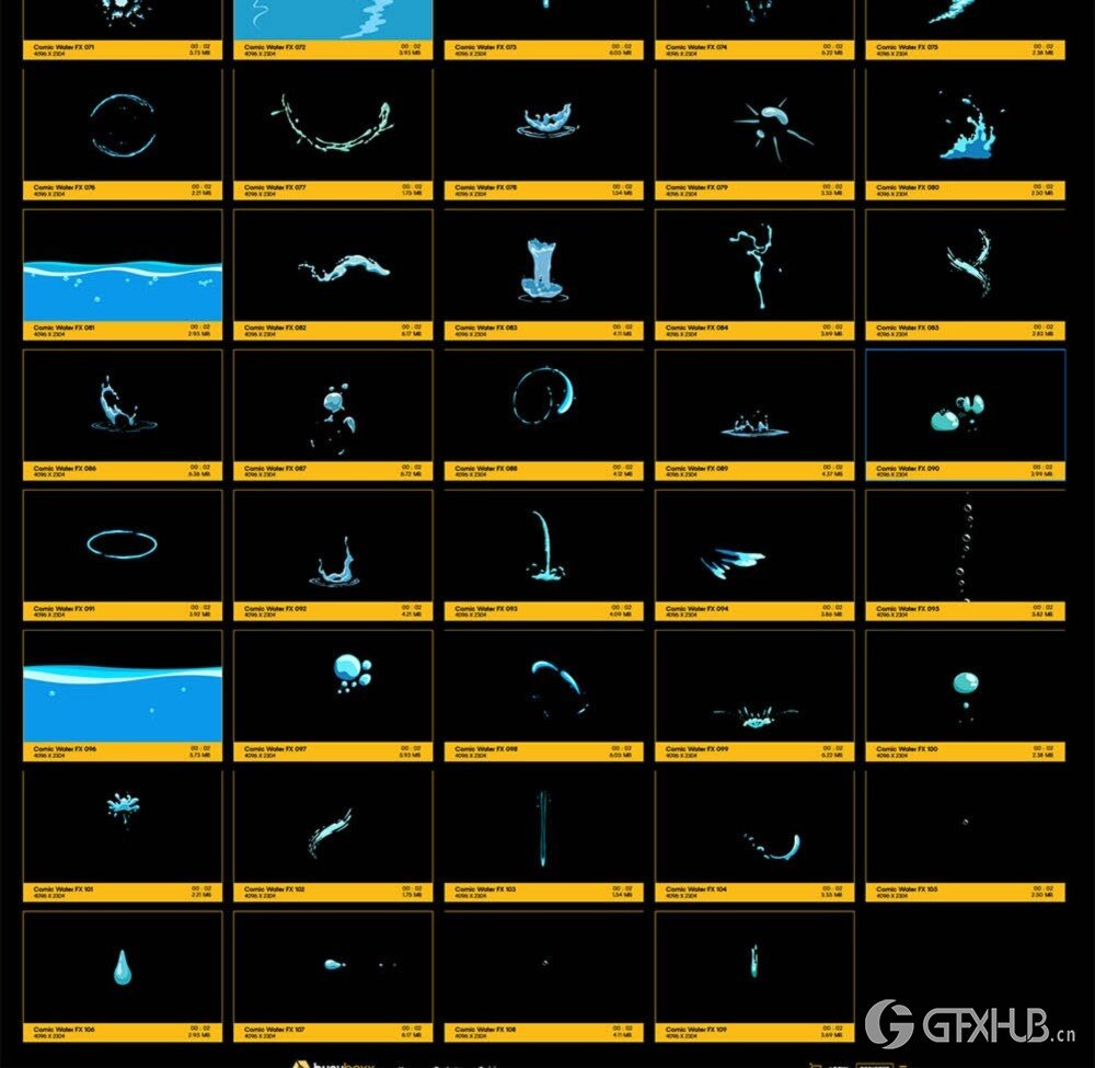 109个动漫卡通水流液体MG动画特效+AE模板 BusyBoxx - V66 Comic Water FX