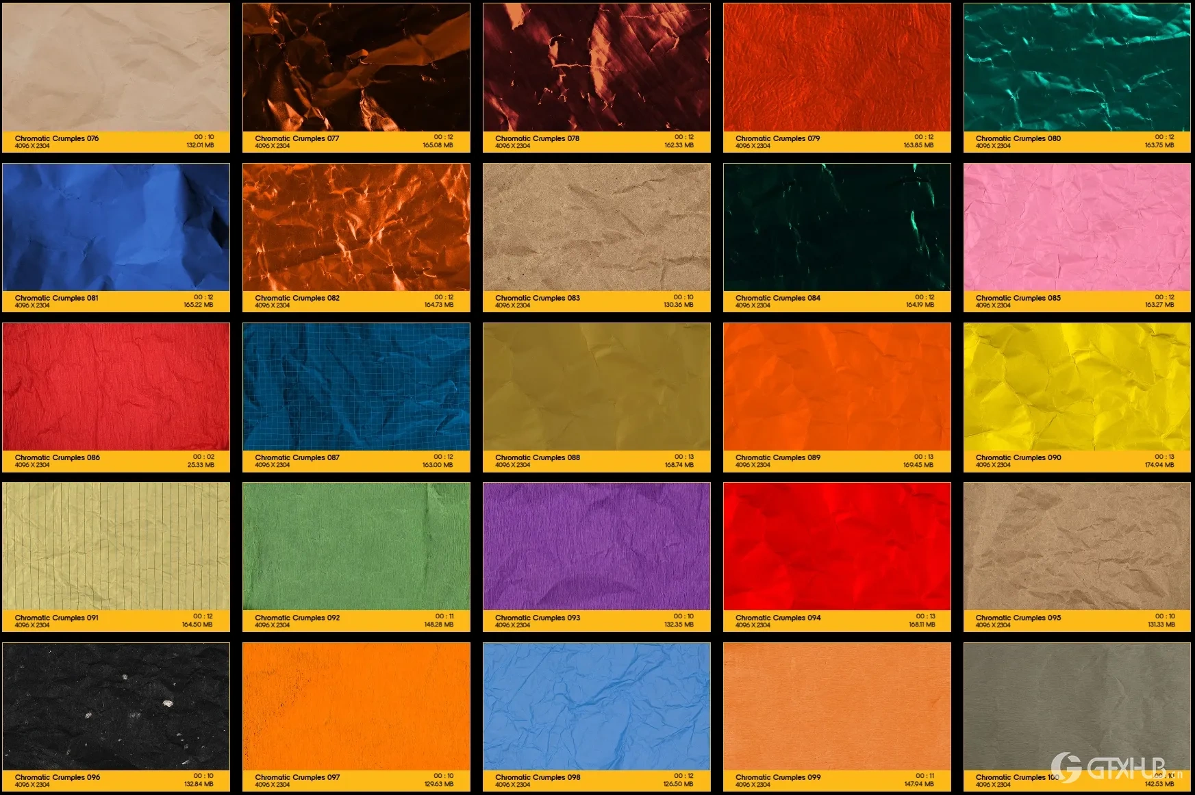 100个创意动态定格彩色纸张褶皱叠加动画 BusyBoxx - V69 Chromatic Crumples