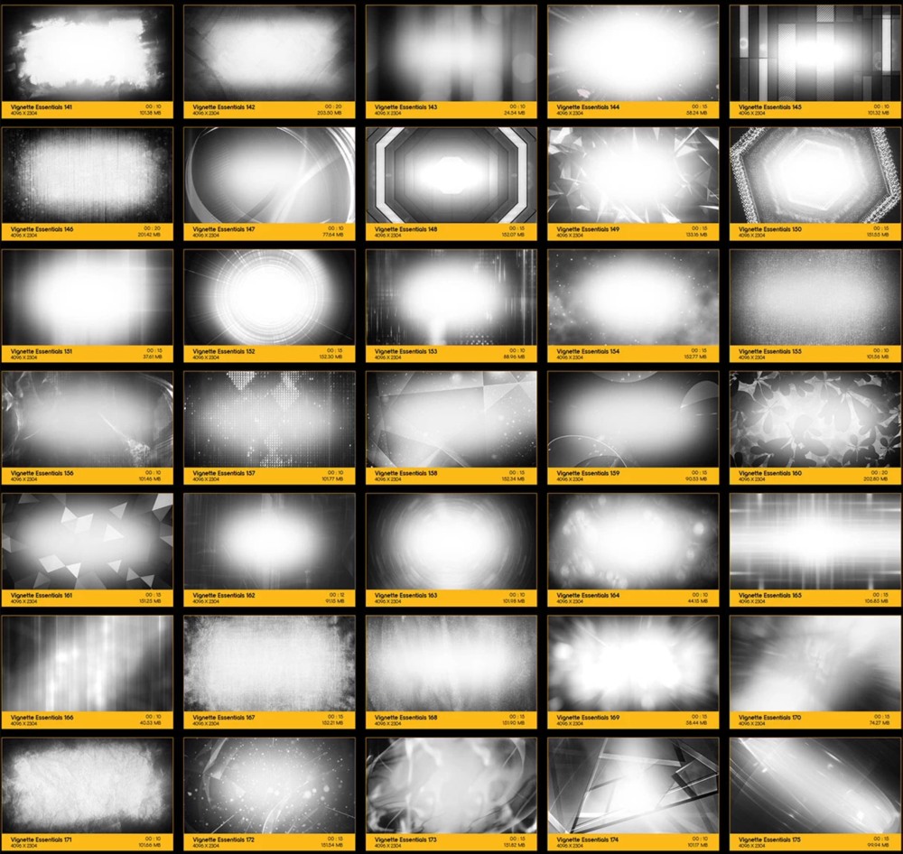 209个复古黑色暗角边框遮罩叠加动画 BusyBoxx – V71 Vignette Essentials