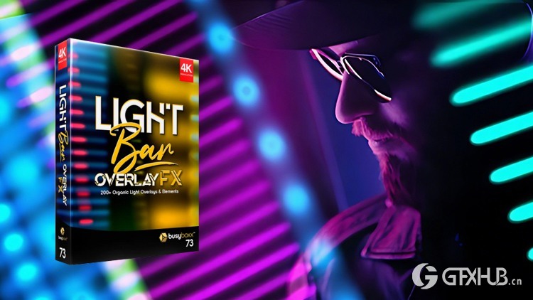 211个霓虹灯光条快速划过闪烁叠加动画 BusyBoxx – V73 Light Bar Overlay FX