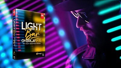 211个霓虹灯光条快速划过闪烁叠加动画 BusyBoxx – V73 Light Bar Overlay FX