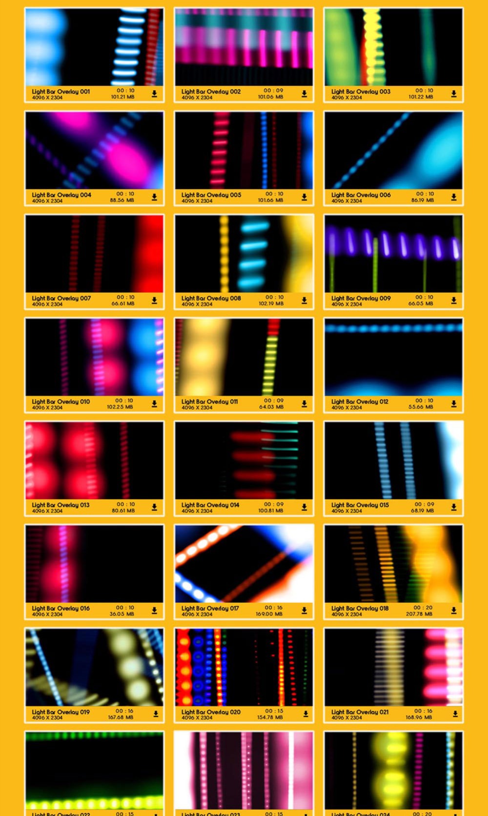 211个霓虹灯光条快速划过闪烁叠加动画 BusyBoxx – V73 Light Bar Overlay FX