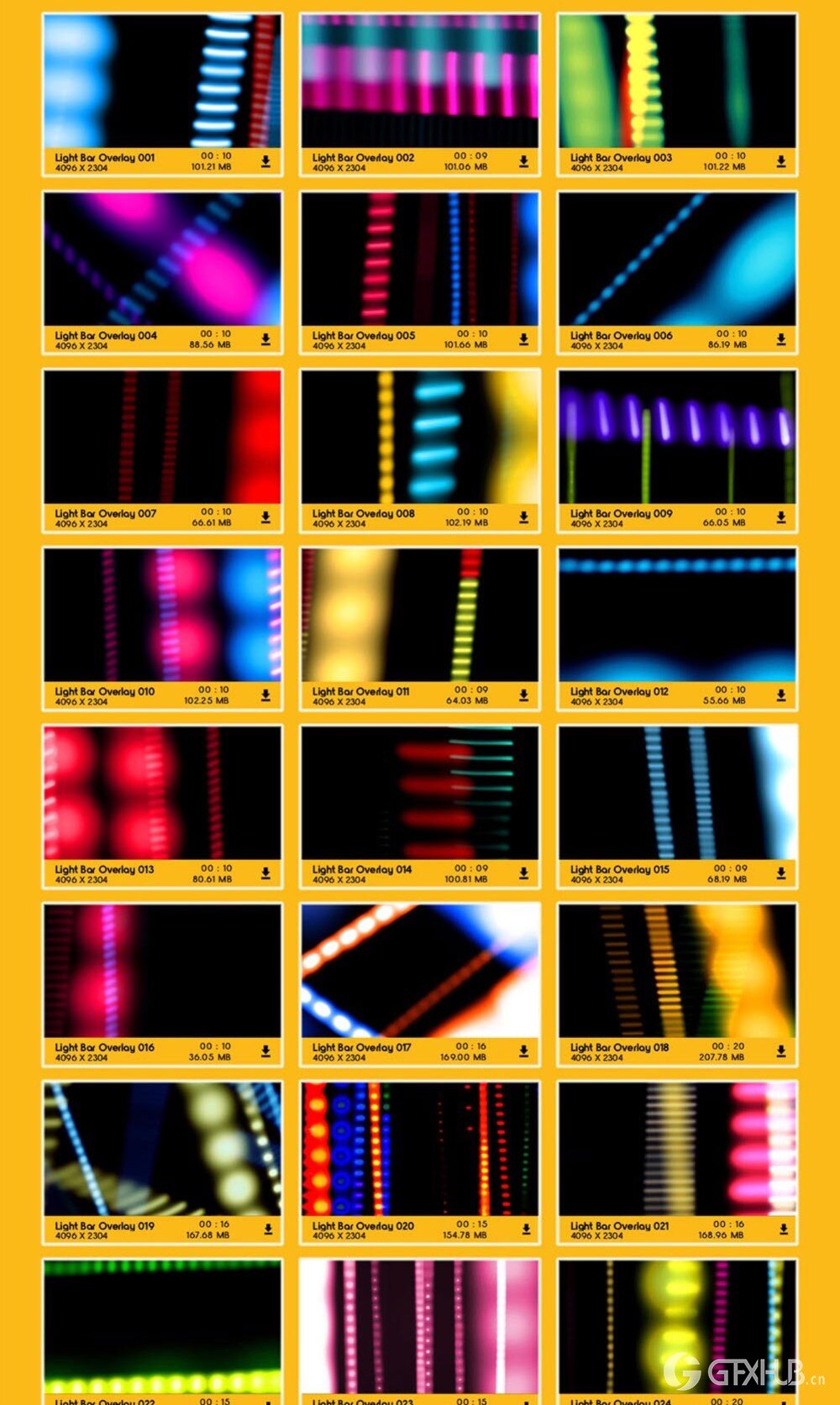 211个霓虹灯光条快速划过闪烁叠加动画 BusyBoxx – V73 Light Bar Overlay FX