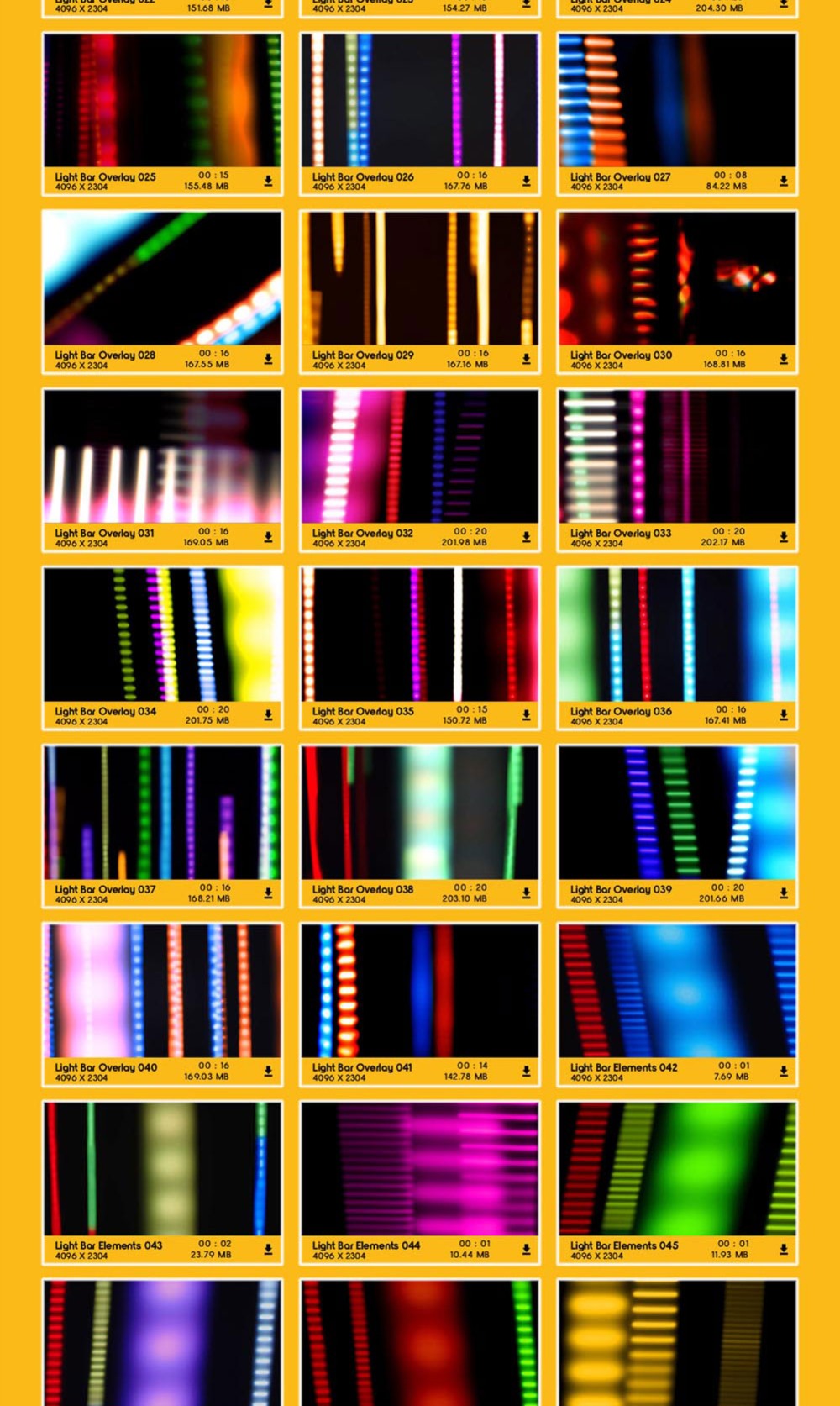 211个霓虹灯光条快速划过闪烁叠加动画 BusyBoxx – V73 Light Bar Overlay FX