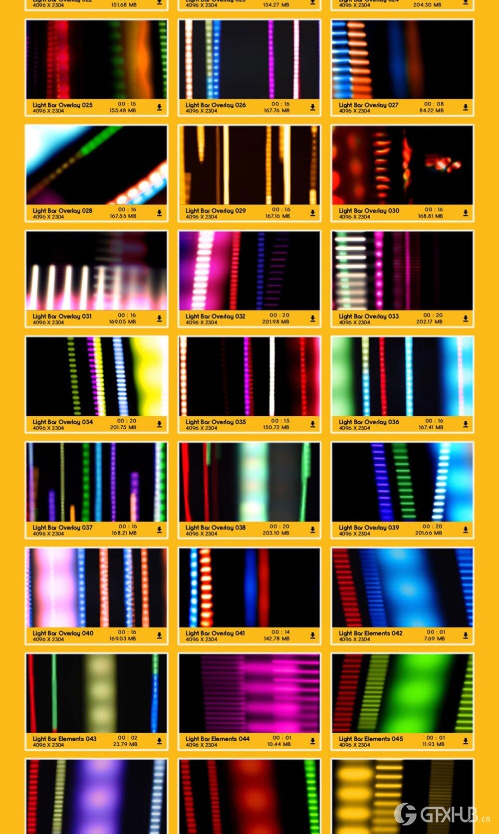 211个霓虹灯光条快速划过闪烁叠加动画 BusyBoxx – V73 Light Bar Overlay FX