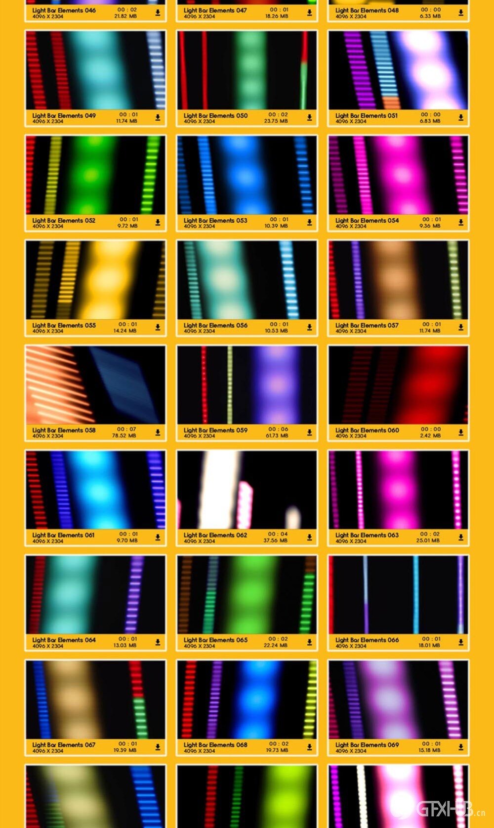 211个霓虹灯光条快速划过闪烁叠加动画 BusyBoxx – V73 Light Bar Overlay FX