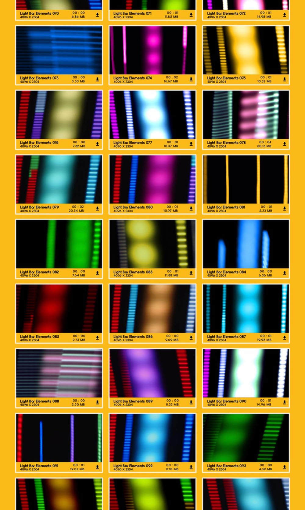 211个霓虹灯光条快速划过闪烁叠加动画 BusyBoxx – V73 Light Bar Overlay FX