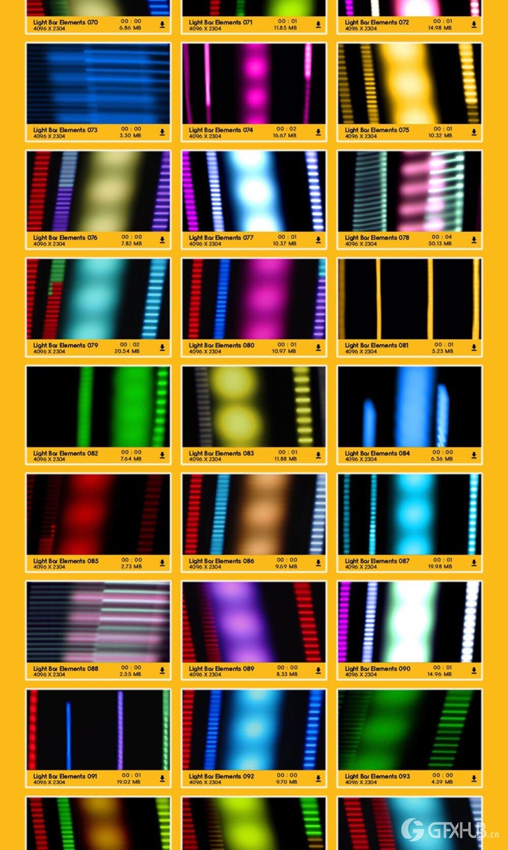 211个霓虹灯光条快速划过闪烁叠加动画 BusyBoxx – V73 Light Bar Overlay FX