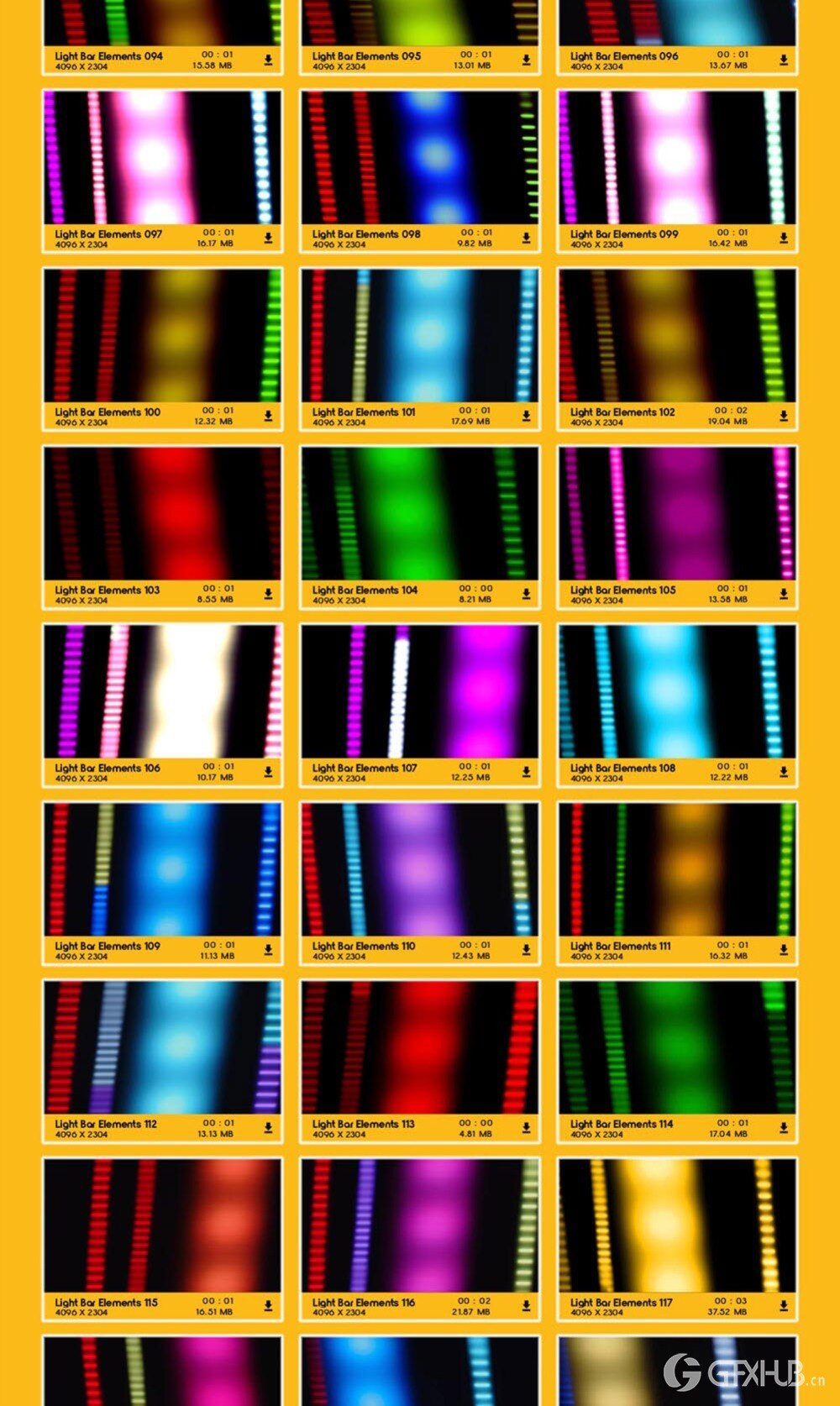 211个霓虹灯光条快速划过闪烁叠加动画 BusyBoxx – V73 Light Bar Overlay FX