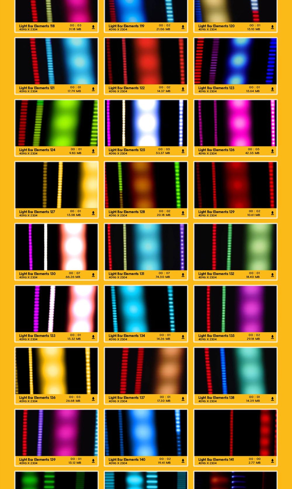 211个霓虹灯光条快速划过闪烁叠加动画 BusyBoxx – V73 Light Bar Overlay FX
