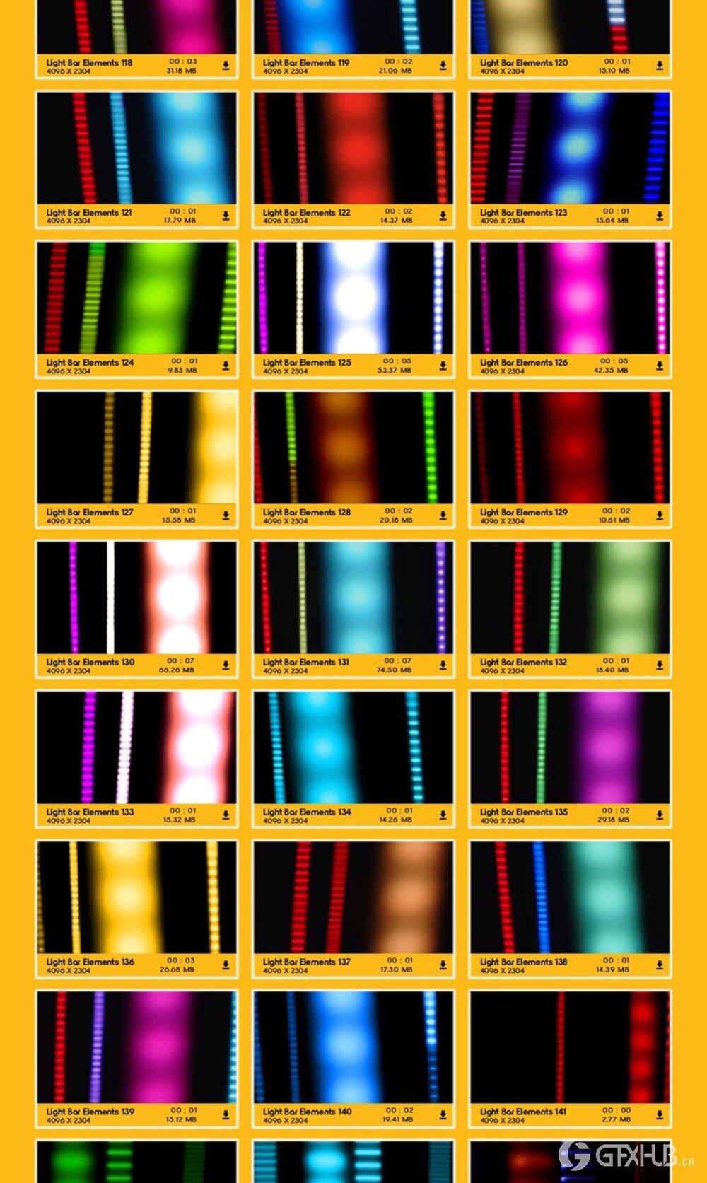 211个霓虹灯光条快速划过闪烁叠加动画 BusyBoxx – V73 Light Bar Overlay FX