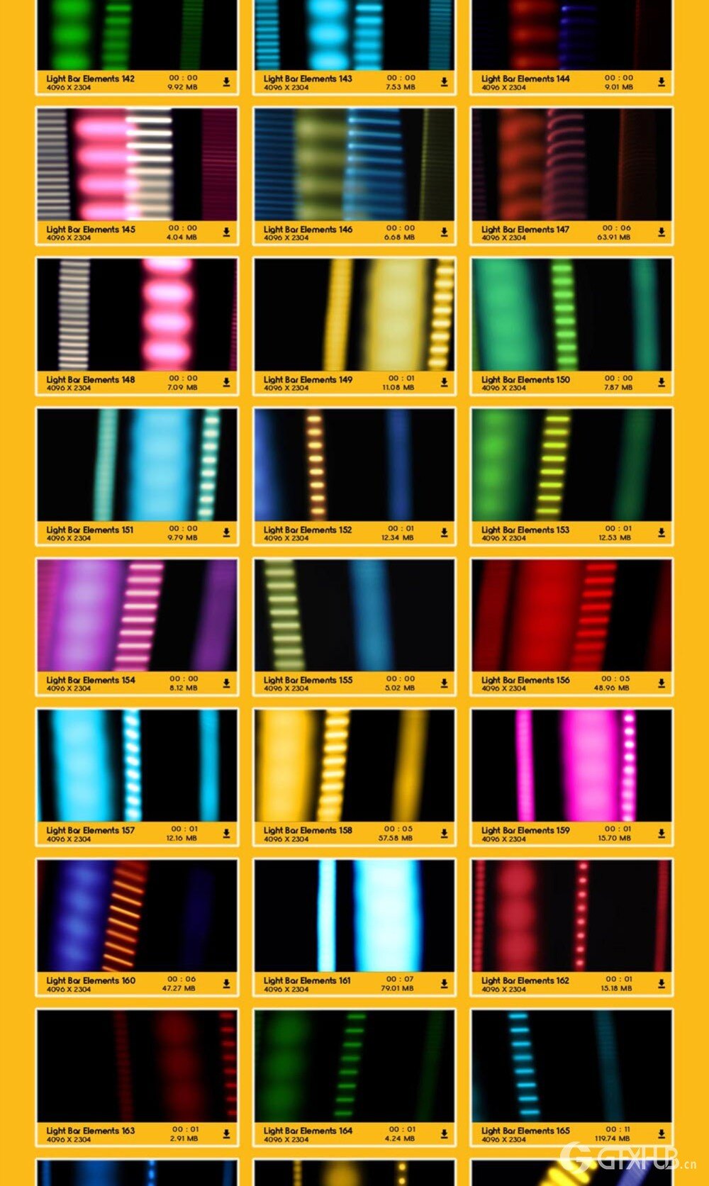211个霓虹灯光条快速划过闪烁叠加动画 BusyBoxx – V73 Light Bar Overlay FX