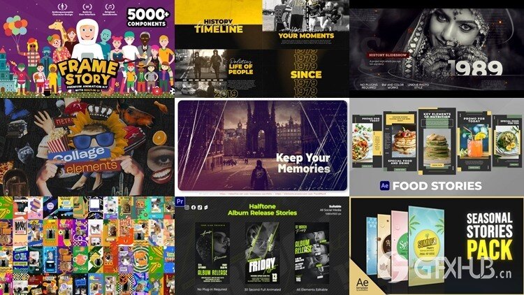 22组竖屏排版封面海报宣传设计包装动画 Videohive - Stories for After Effects