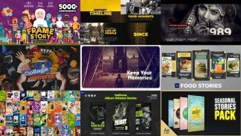 22组竖屏排版封面海报宣传设计包装动画 Videohive – Stories for After Effects