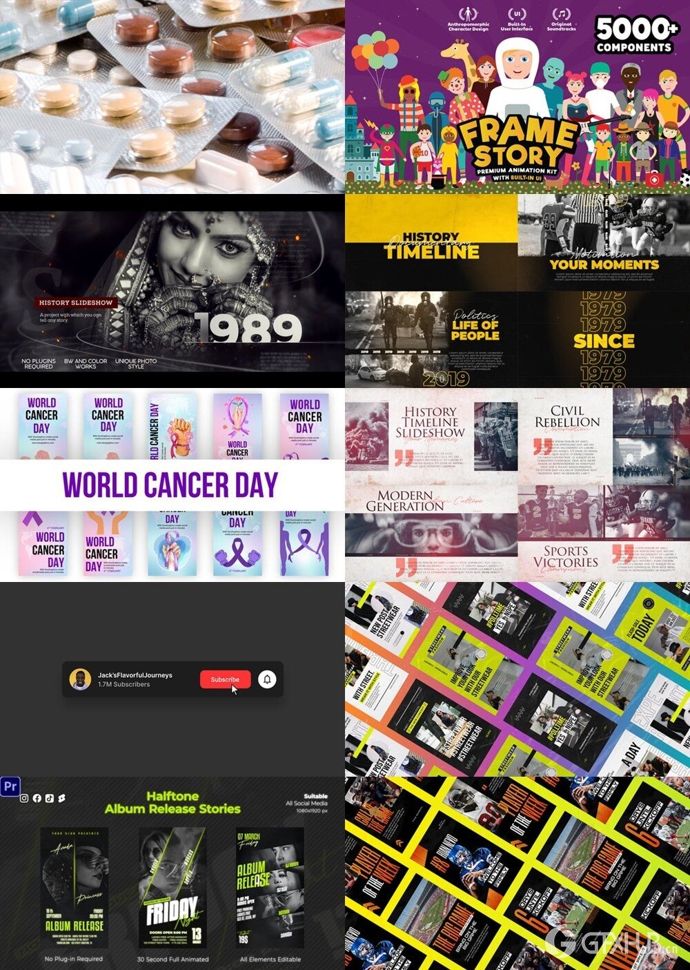 22组竖屏排版封面海报宣传设计包装动画 Videohive - Stories for After Effects