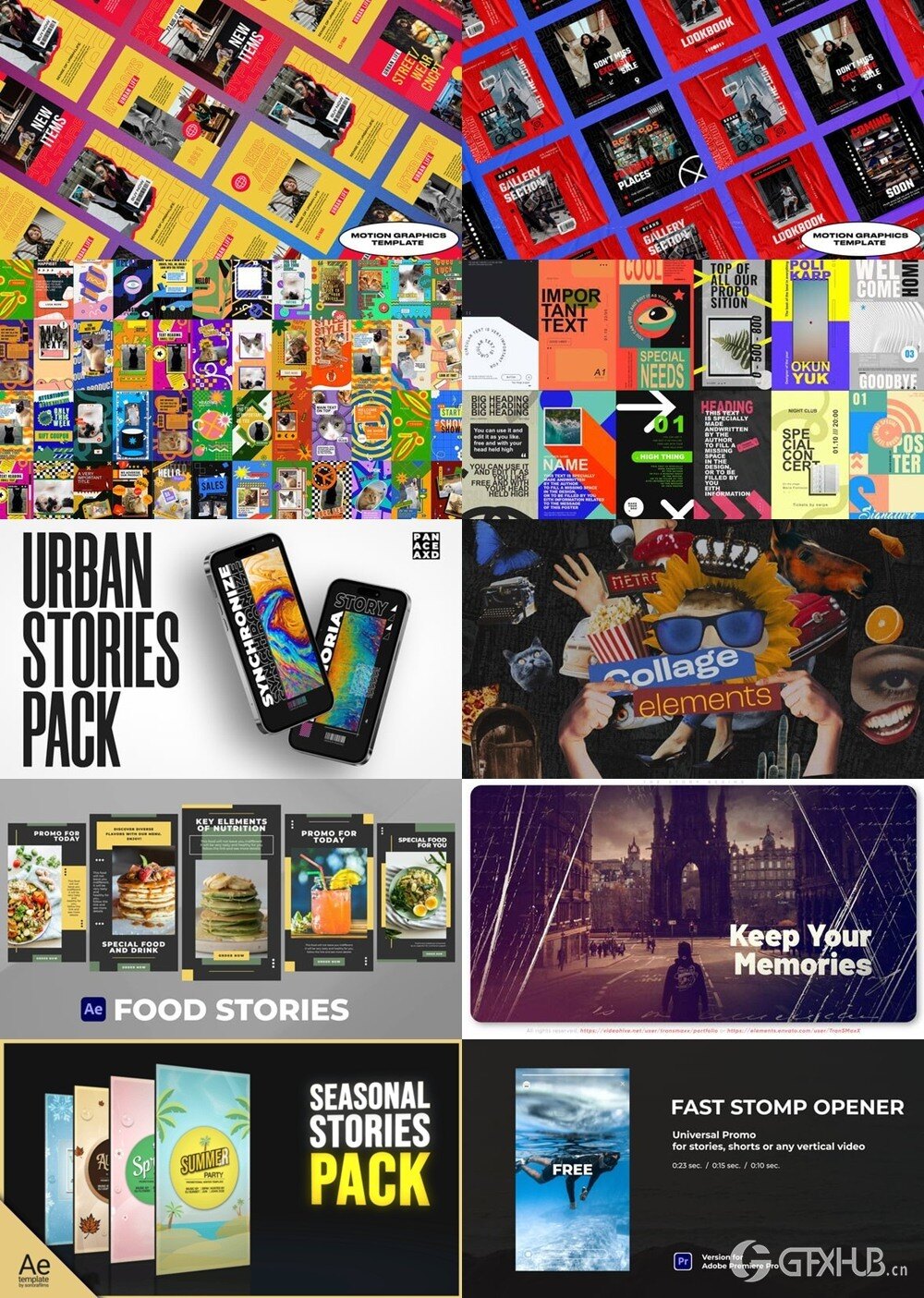 22组竖屏排版封面海报宣传设计包装动画 Videohive - Stories for After Effects