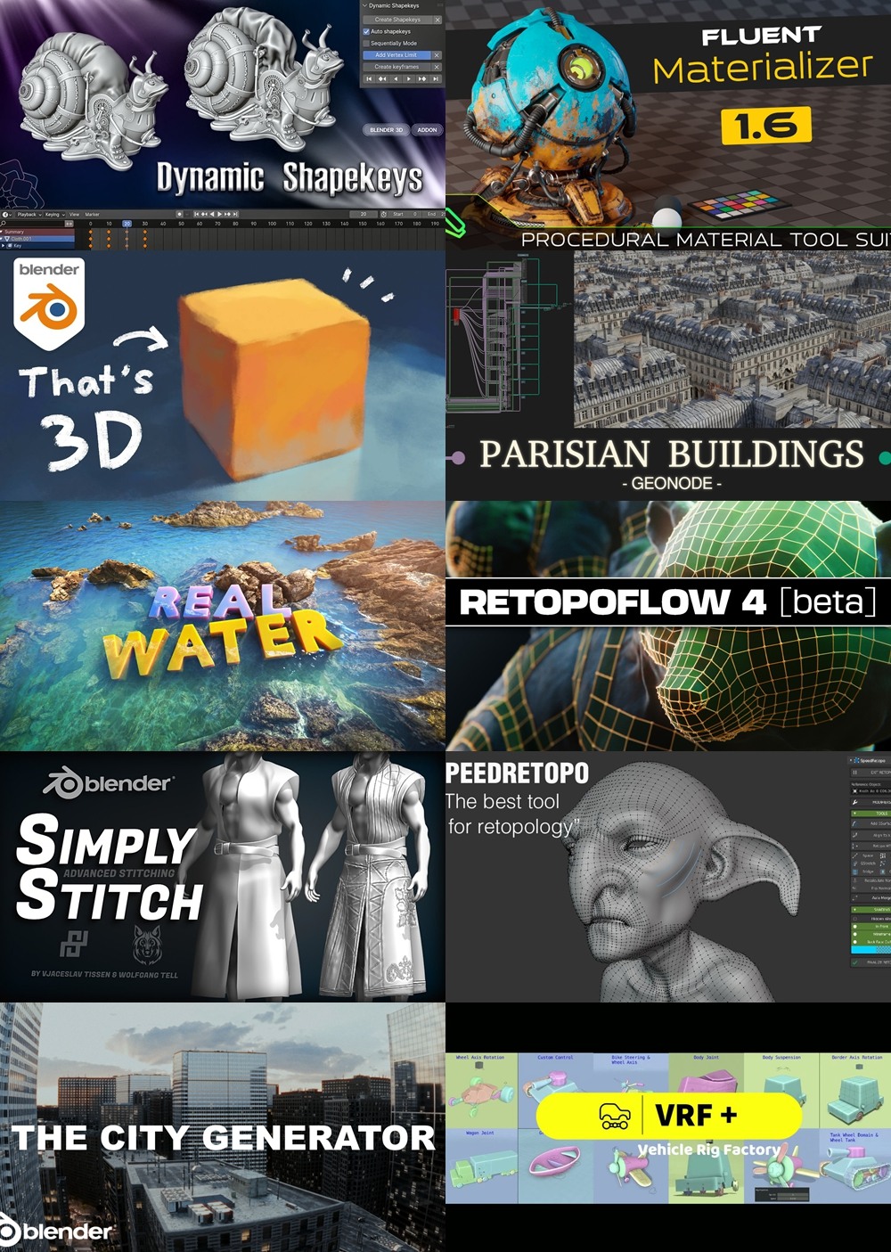 [Blender 插件] 30个Blender插件合集2025年第一季 Blender Addons Bundle 2025 Vol.1