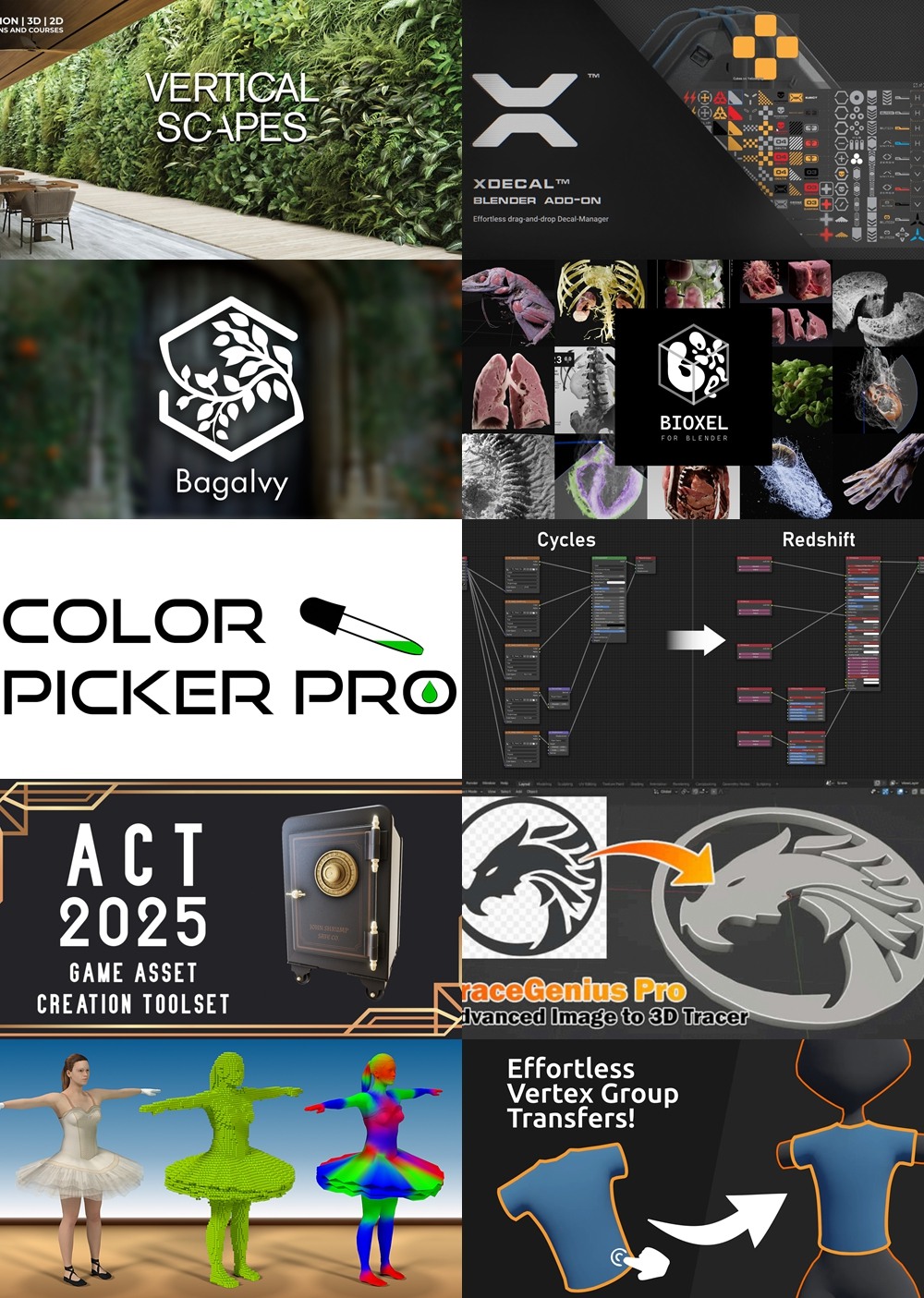 [Blender 插件] 30个Blender插件合集2025年第一季 Blender Addons Bundle 2025 Vol.1