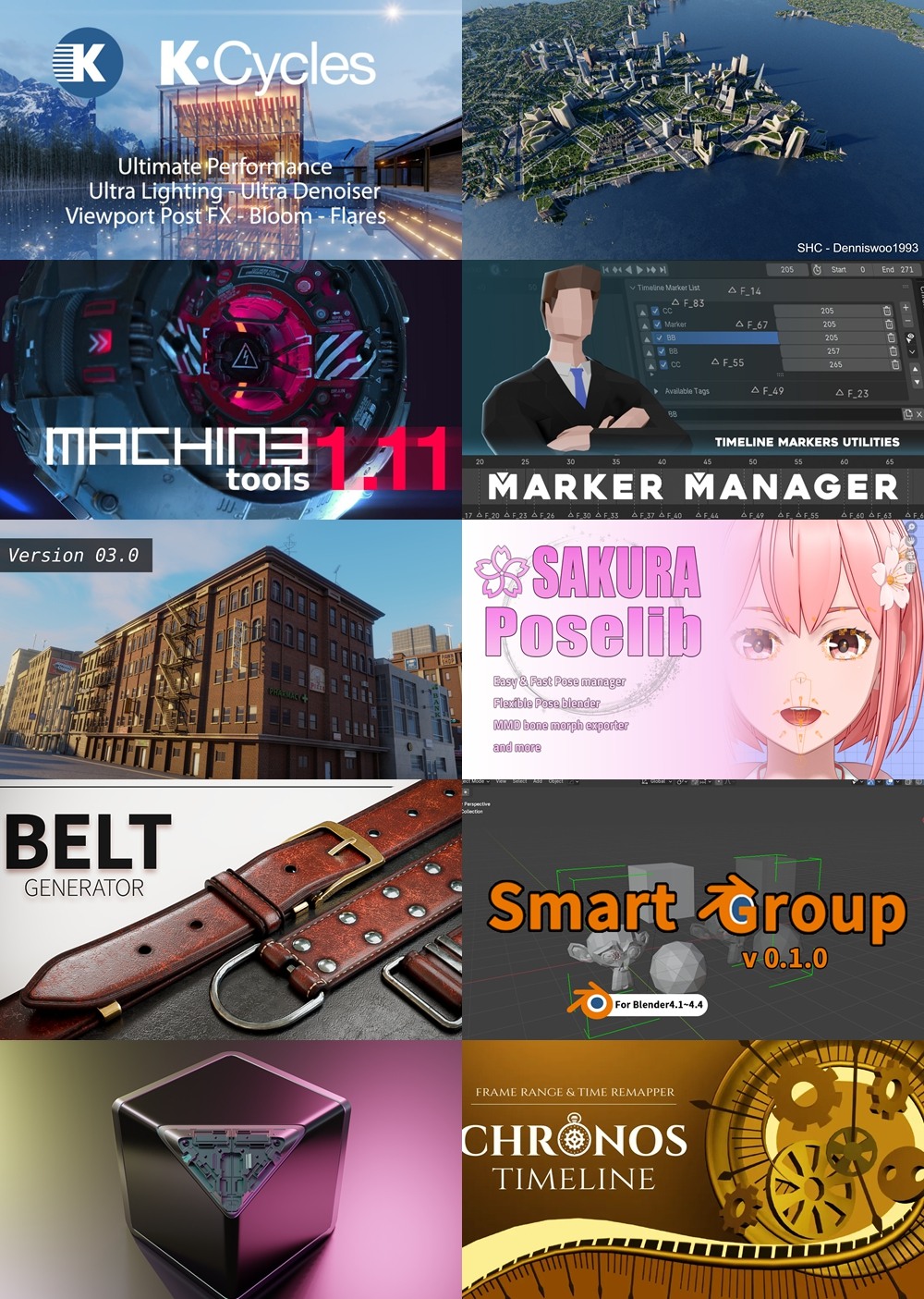 [Blender 插件] 30个Blender插件合集2025年第二季 Blender Addons Bundle 2025 Vol.2
